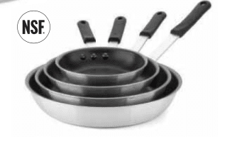 NON-STICK ALUMINUM FRY PANS WITH INSULATING GRIP